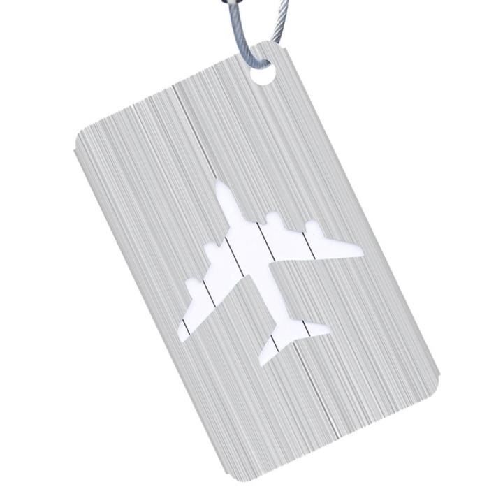 10 Étiquettes Bagages Alliage Aluminium Avec Corde Inox - Tags Valise Voyage Couleurs Vives, Protection Confidentialité