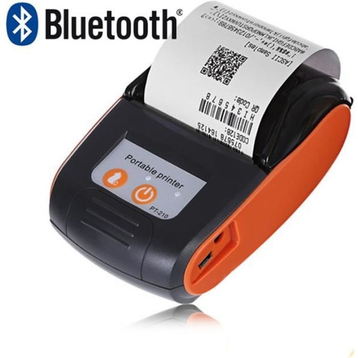 Imprimante Thermique Bluetooth EU Imprimante Thermique de Réception sans Fil 90mm/s Impression à Haute Vitesse USB Imprimante Ticket avec Batterie Rechargeable pour Android et iOS. 