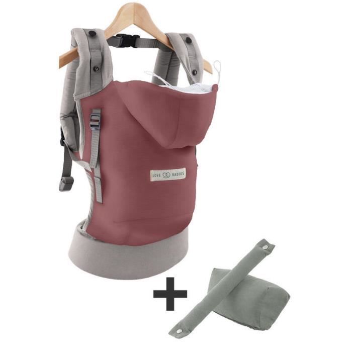 LOVE RADIUS - Bundle Porte-bébé Hoodie Carrier Bois de Rose + pack