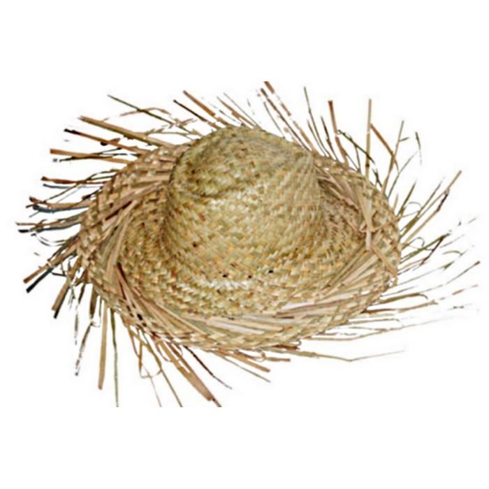 GRAND CHAPEAU DE PAILLE BEIGE ADULTE 52 CM DEGUISEMENT - Cdiscount Jeux
