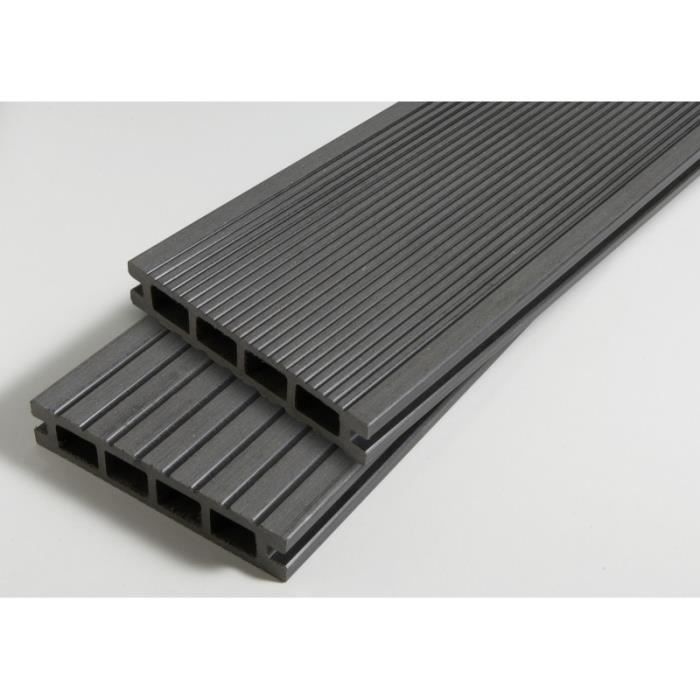 Pack Lame De Terrasse Composite Dual Accessoires 3600mm L 360 Cm L 14 Cm E 25 Mm Gris Anthracite Achat Vente Revetement En Planche Pack Lame De Terrasse Compo Cdiscount