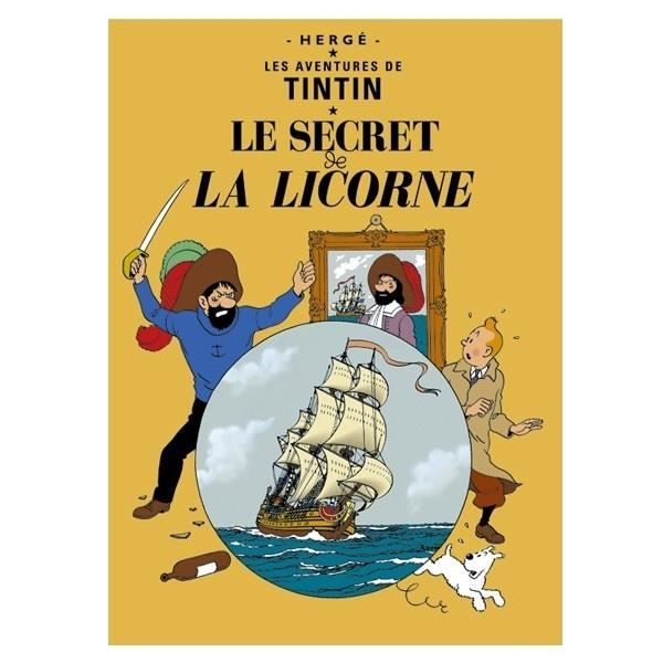 Poster Moulinsart Album De Tintin Le Secret De La Licorne 22100