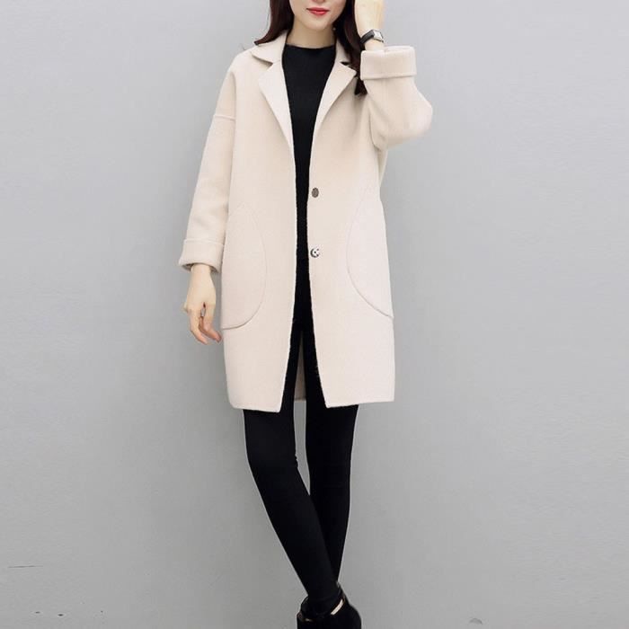 manteau laine beige