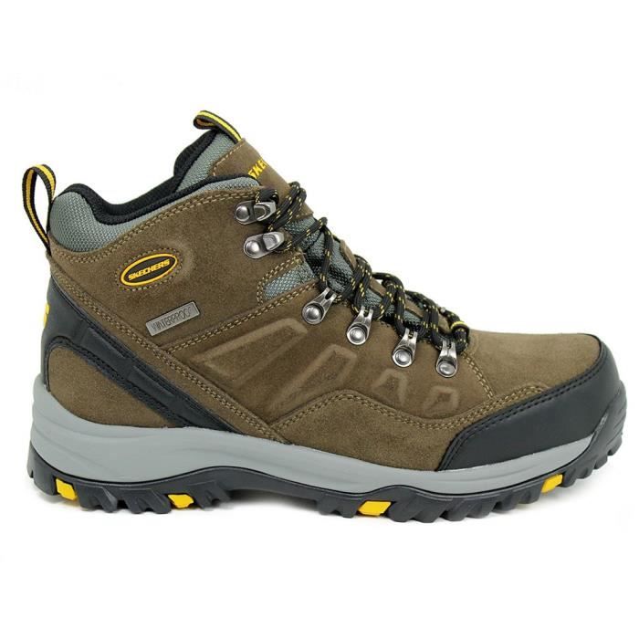 Skechers SKECHERS Chaussures Homme 64869 Marron - Textile - Lacets - Talon plat