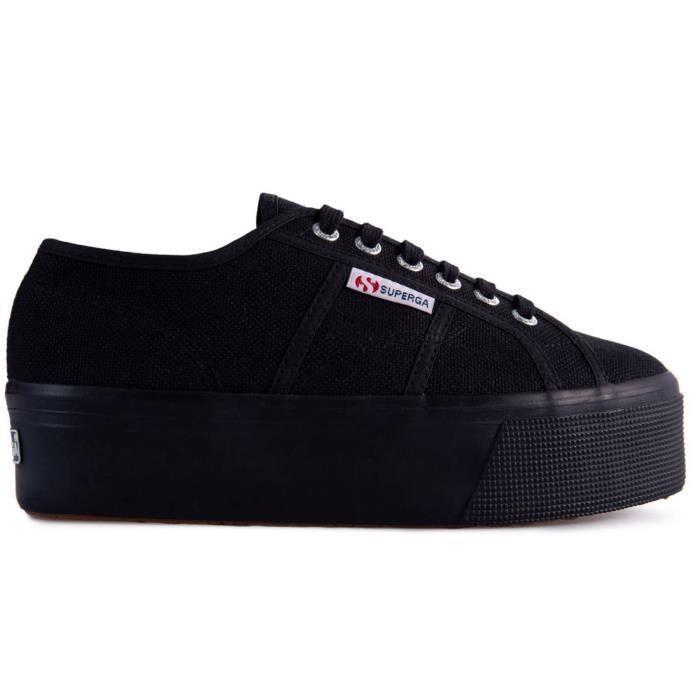 Superga Baskets en coton noir pour femmes