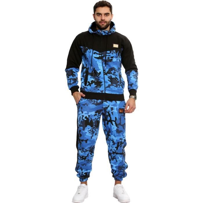 hommes survêtement camouflage imprimer sweat à capuche avec joggers pantalons de survêtement activewear ensemble adultes s-3xl
