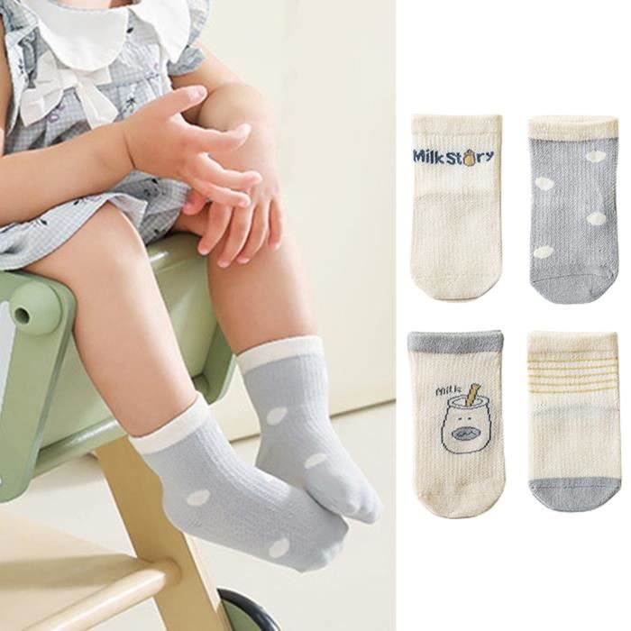 BAS MIS BAS Chaussettes enfant 4 paires reduire les fleurs de friction belles chaussettes style Grey Grey Cdiscount Pret a Porter