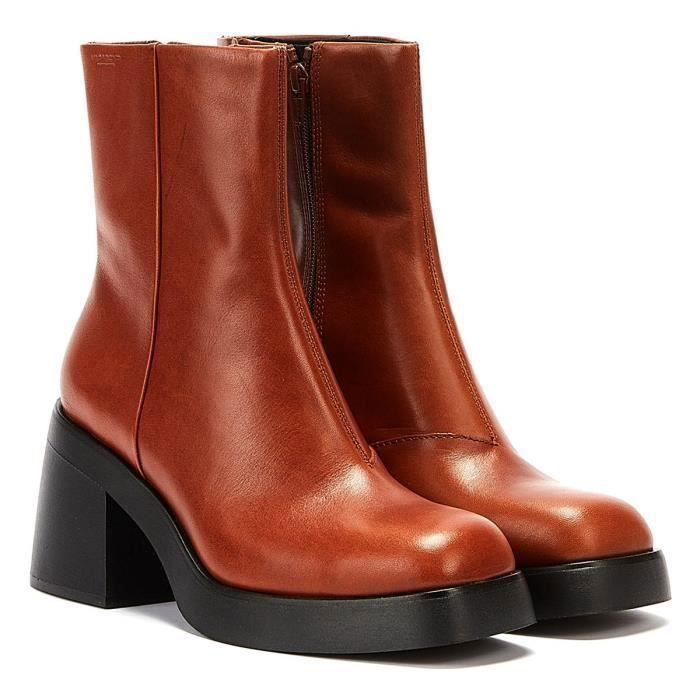 Bottes Vagabond Brooke pour Femme Cuir Marron Talon Carr