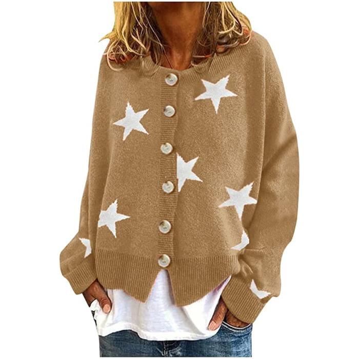 Cardigan Femme Chic Gilet Chaud Femme Hiver Cardigan Long Femme Cardigan Tricoté Pour Femmes Vintage Mi-Longueur