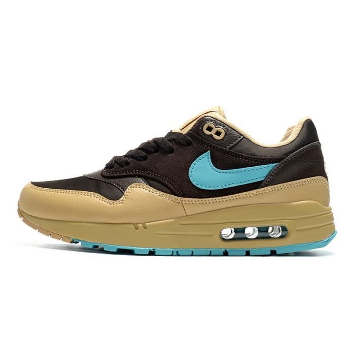 Baskets Nike Air Max 1 Homme Chaussures Entraînement de Sport Marron Or