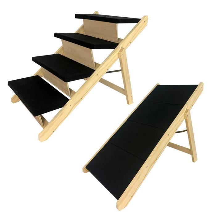Comparer les prix de NAIZY Escalier pour Chien 2-en-1 Petits Chiens & Chatons Pliable, Capacité de Charge Jusqu'à 80 kg