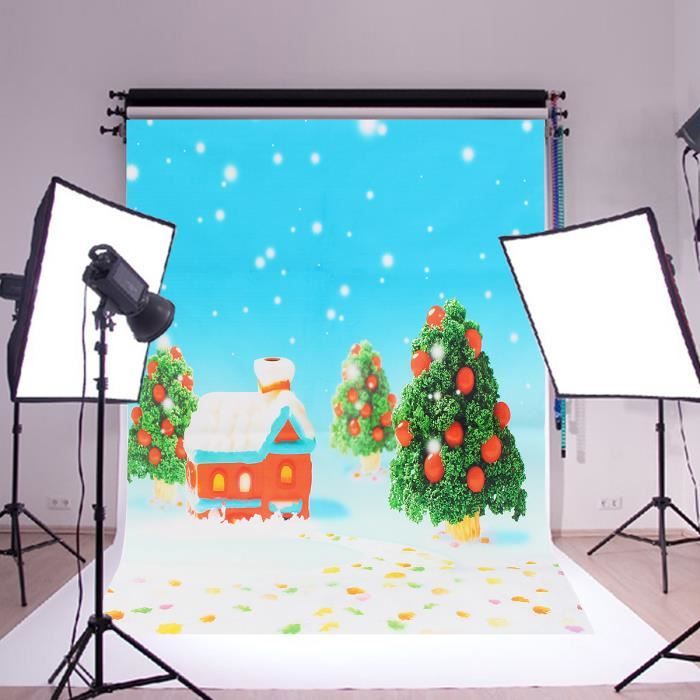 Neufu Toile De Fond Neige Maison Noel Affiche Photographie Decoration 900x600mm Achat Vente Fond De Studio Cdiscount