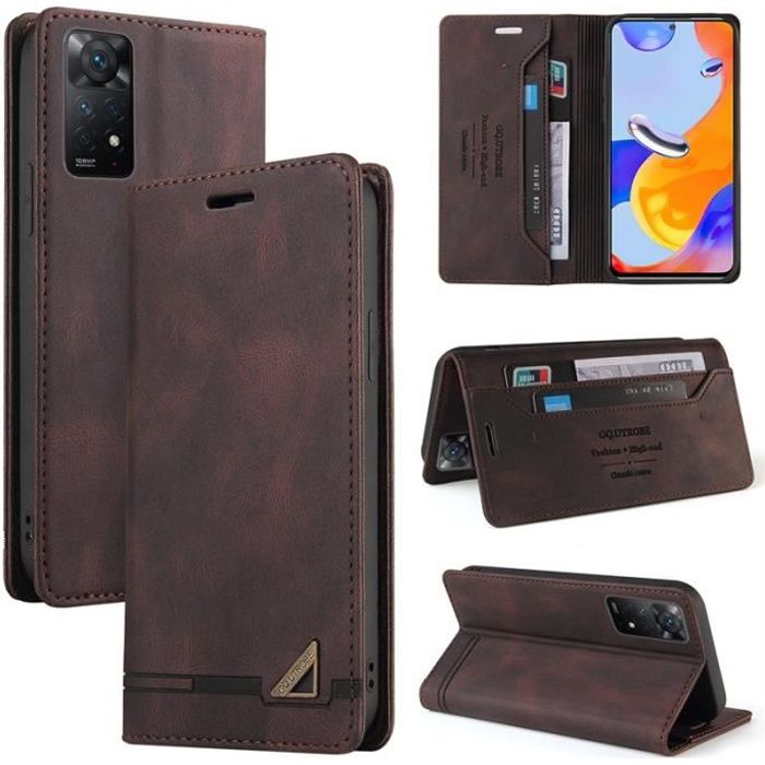 Coque Portefeuille Pailletée Pour Xiaomi Redmi Note 12/11/10 Pro 13T - Fente Carte Et Rabat - Style Luxe