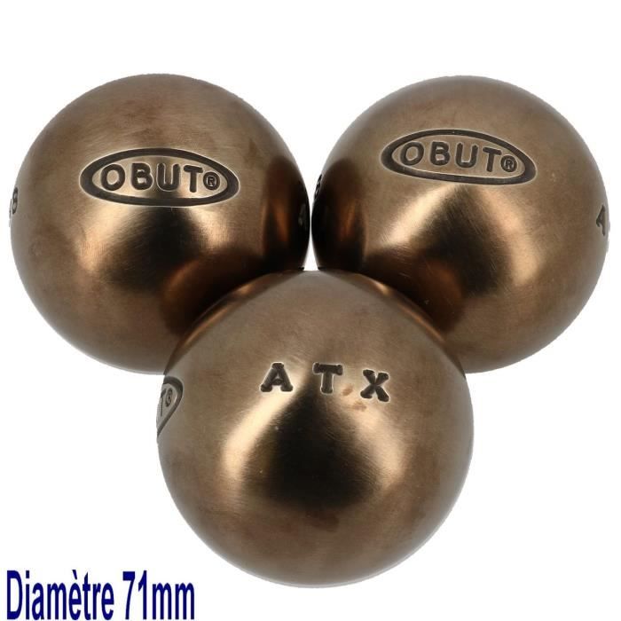 Boules de pétanque Obut Atx competition 1 71mm Argent métalisé Taille :  730g Taille : 730g - Pétanque - Achat & prix