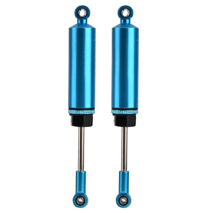 2 Amortisseurs Métal Pour Voiture RC 1:16 - Longueur 70mm - Ressort Bleu - Pour Améliorer La Stabilité Et L'amortissement - 3