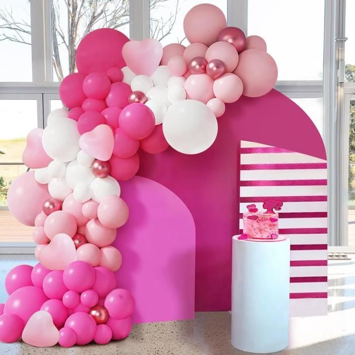 Jonami – Lot 50 Ballons Rose, Blanc, Fuchsia – Perlé Nacré – 36 Cm / 3,2 G – Qualité Supérieure – Pour Baby Shower Anniversaire