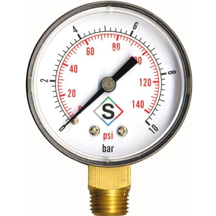 Manomètre Thermador MA10 Axial 0-10 Bars Ø50 1/4" - Indicateur Pression Précis