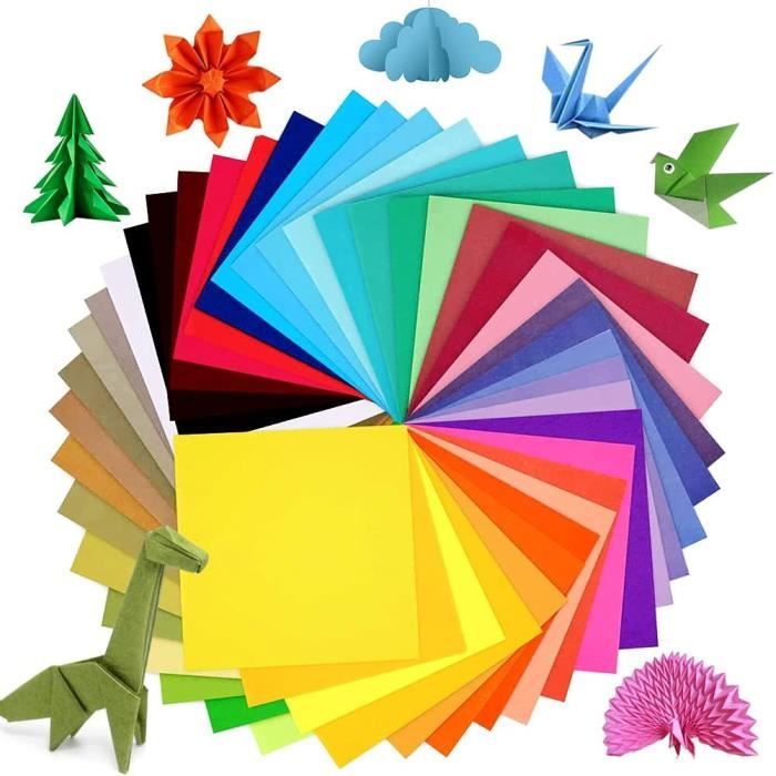 Papier Origami 15x15 Double Face Bicolore, 50 Couleurs 100 Feuilles