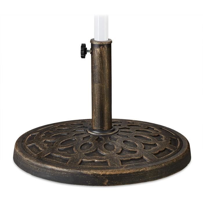 Support De Parasol Pied Noir Pour Tiges 38-48mm - Résistant Aux Intempéries, Pour Jardin, Balcon, Terrasse - 4