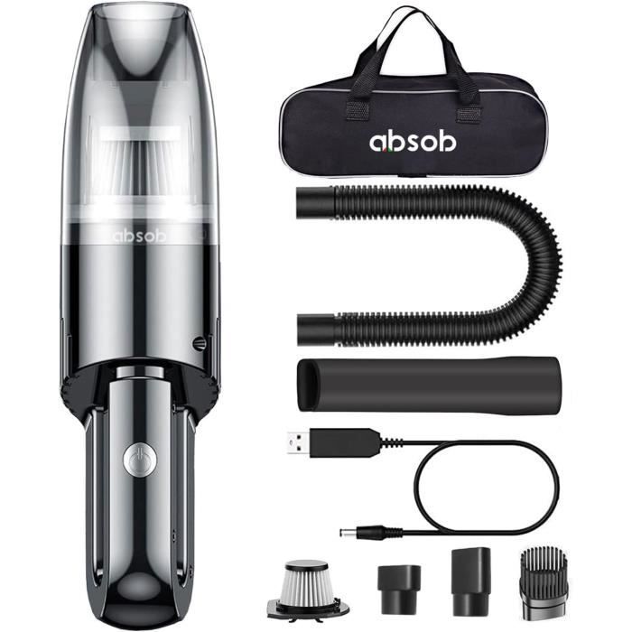 Mini Aspirateur De Voiture Sans Fil – Haute Puissance – Sans Sac – Avec Buses Et Filtres – Neuf Et Portable