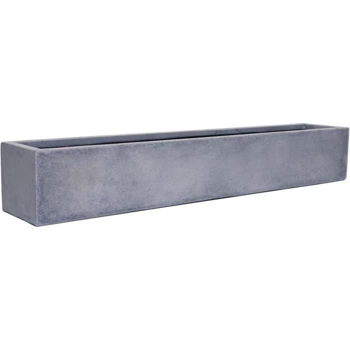 Bac à Plantes ESCADA LOW VIVANNO - Anthracite - Fibre De Verre (37x10cm) - Intérieur/extérieur - Décoration Terrasse Jardin