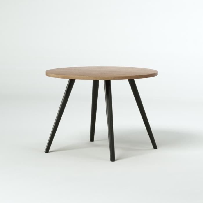 Stafford Table Basse Ronde Vintage En Plaque Frene Pieds En