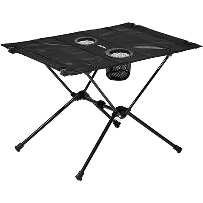 table de camping, table de camping pliante avec 2 bacs à eau, petite table en filet de nylon, support à double barre transver[h409]