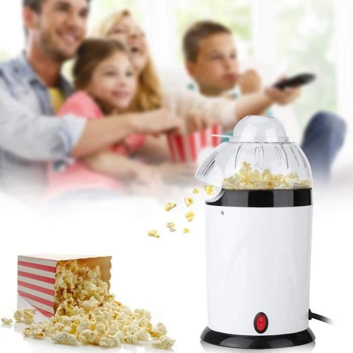 Machine à Pop-Corn Électrique 1200W - Popcorn Maker Air Chaud Sans Huile Blanche