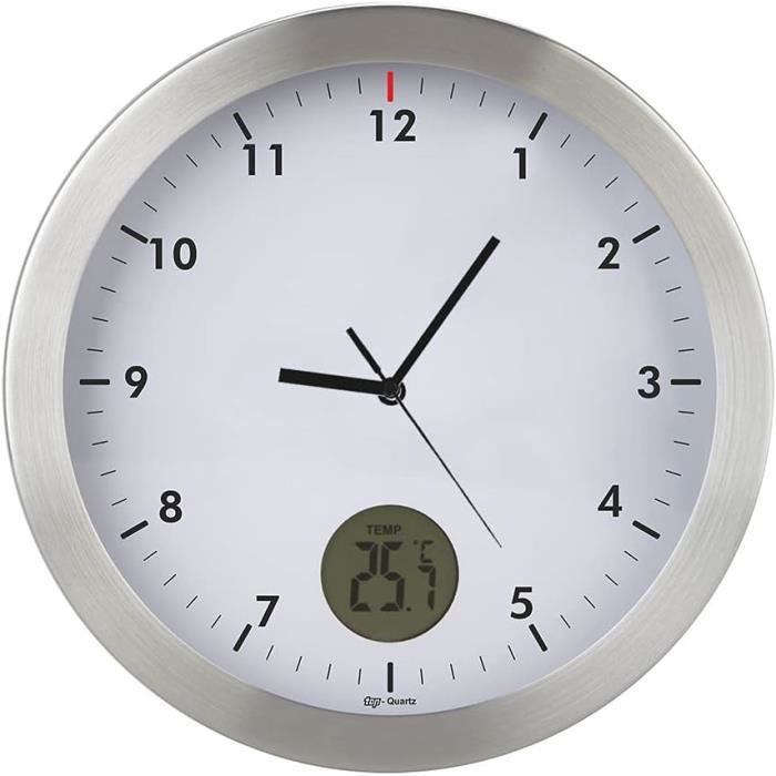 Horloge Murale Unity Peterhead Métal Argenté 30cm - Mouvement Silencieux