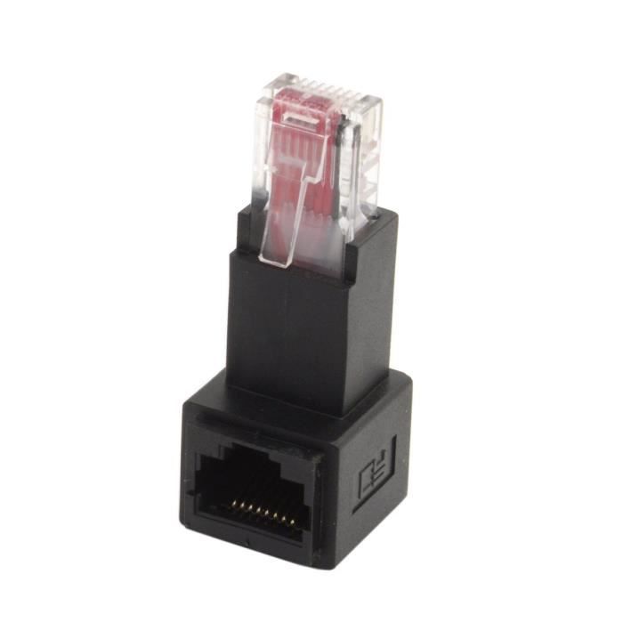 Adaptateur Ethernet NFHK RJ45 90° - Mâle Vers Femelle, Cat 5e, Pour Extension De Câble Réseau