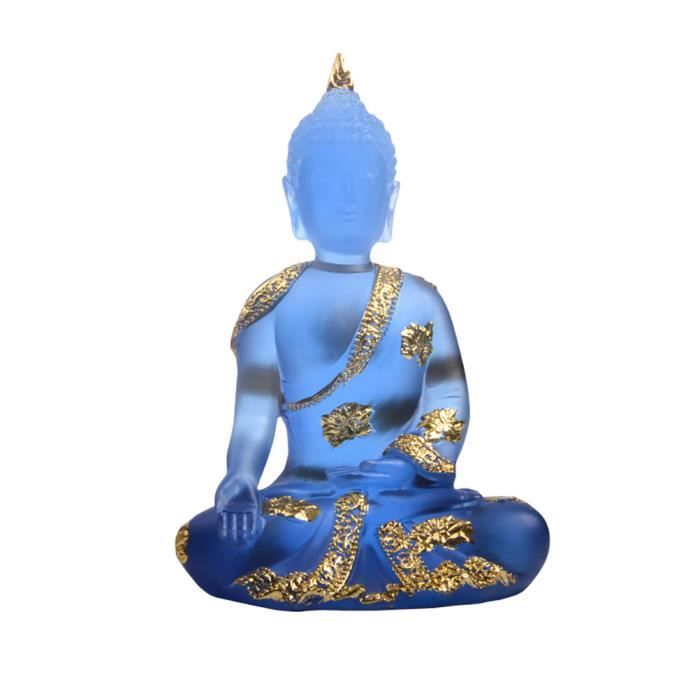 Statue De Bouddha Méditation - 11 Cm, Grès Et Résine - Décoration Zen Pour Bureau Ou Maison