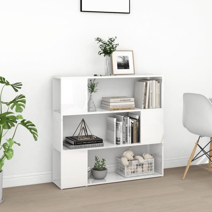 Étagère Bibliothèque Casaria - Blanc - 106 x 30 x 30 cm - 4 compartiments -  Robuste et durable - Cdiscount Maison