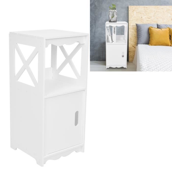 les table de chevet, 2 niveaux d'espace de stockage, simple à la mode, 27x27x60cm, blanc ls015