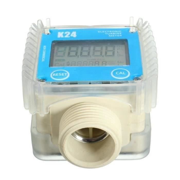 Samfox - Débitmètre Numérique à Turbine Pour Carburant/Eau - 15-120L/min - Précision ±1% - Filetage 1" NPT - Rouge