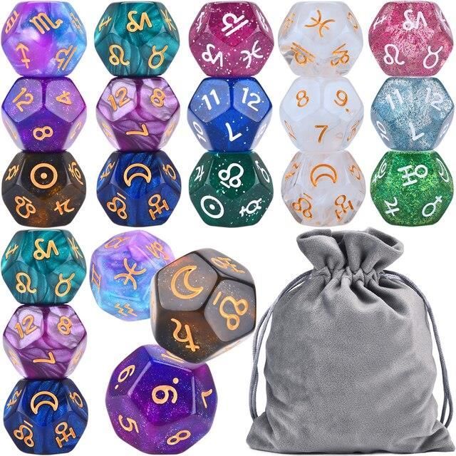 24 Dés Compteurs Wekuw - D6 Pour MTG/CCG - Sac De Rangement Inclus - 2 Couleurs (Noir/Blanc)