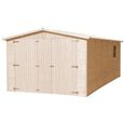 Garage en bois / hangar 18 m² TIMBELA - 616 x 324 cm - Pin / épicéa - Construction de Panneaux - M102-1