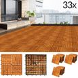 Dalles de terrasse en bois d'acacia pour 3m² - Fixation par Clips - DEUBA-1