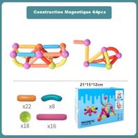 Bloc Construction Magnetique Enfant 64 Pièces Jeux Construction Magnetique,3D Jouets Magnétiques Bloc Construction Magnetique Enfant 64 Pièces Jeux Construction Magnetique,3D Jouets Magnétiques