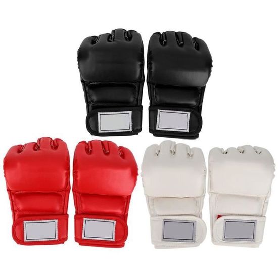 Sac de frappe,1 paire homme homme demi doigt boxe entraînement gants  accessoire pour Kickboxing Sanda Muay Thai boxe - Type Black
