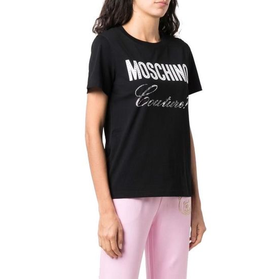 MOSCHINO FEMME A070655403555 NOIR COTON T SHIRT Noir Cdiscount Pret a Porter