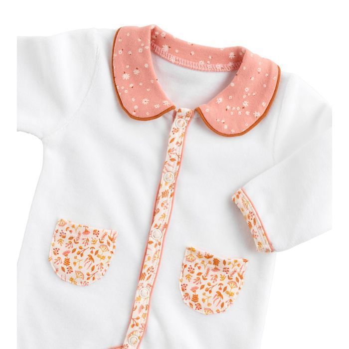Pyjama bébé en coton ESMEE Blanc/Rose Cdiscount Prêt-à-Porter
