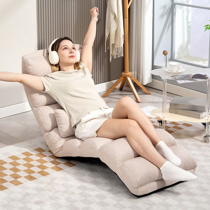 Fauteuil convertible 1 place - HOMCOM - dossier et appui-tête réglables ...