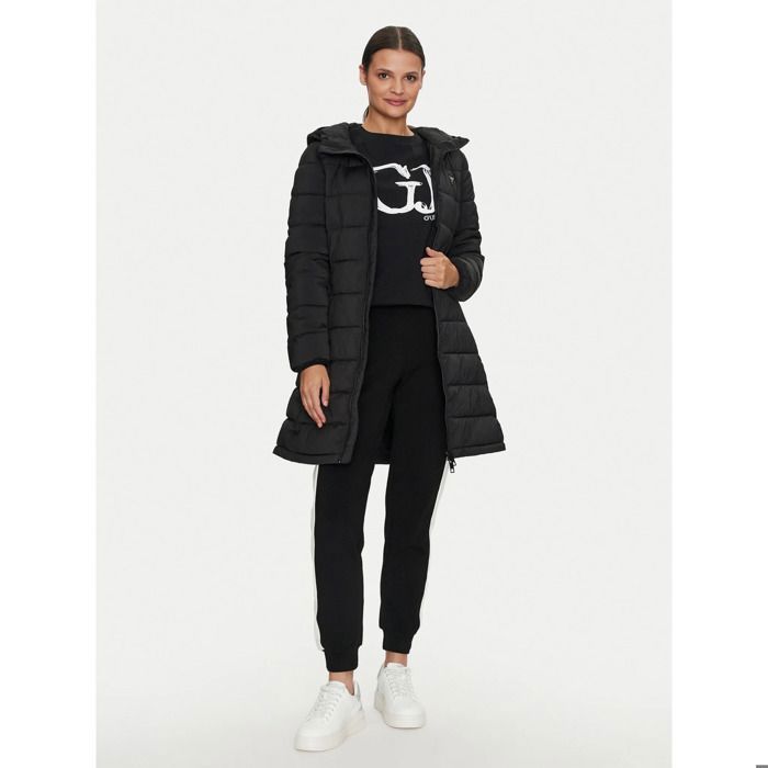 Doudoune longue femme Guess New Aleta jet black a996 Cdiscount