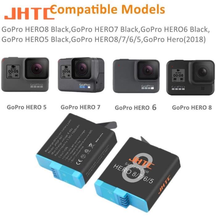 2Batterie Batterie pour GoPro Hero 8-GoPro Hero 7 Hero 6 Hero 5 Hero 8  Black, chargeur de batterie, accessoir - Cdiscount Appareil Photo