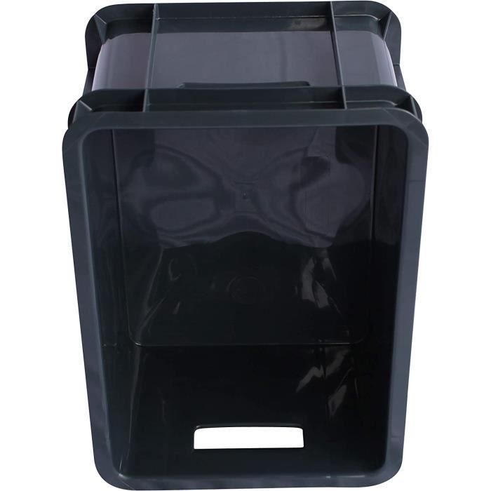 ARTECSIS Lot De 2 Caisses Plastique 29L Empilables Anthracite Et Bleu - Rangement Robuste Atelier Garage