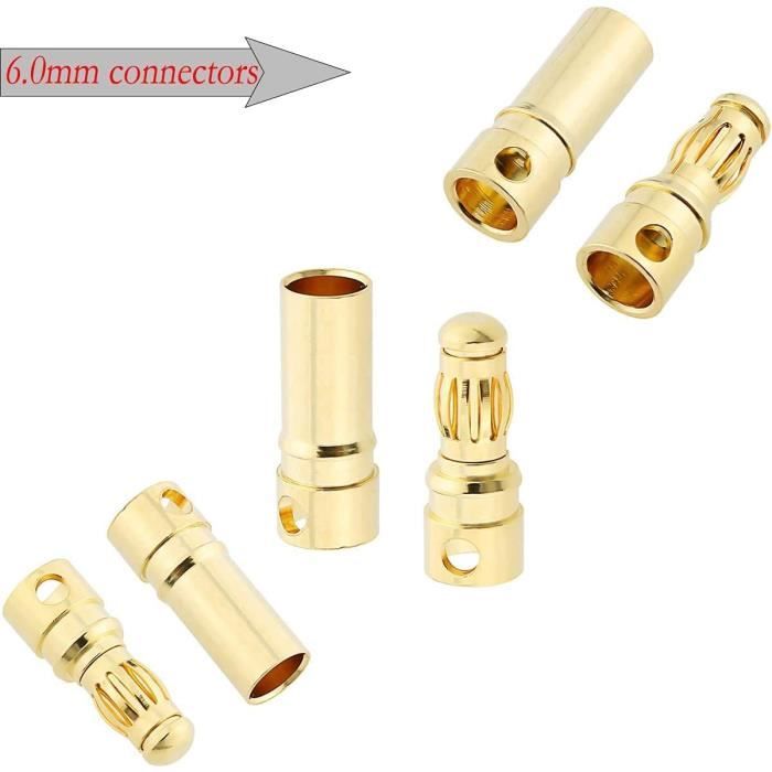 Connecteur Plaqué Or Pour Batterie RC Lipo - Prise X Mâle Et Femelle - Compatible Modélisme