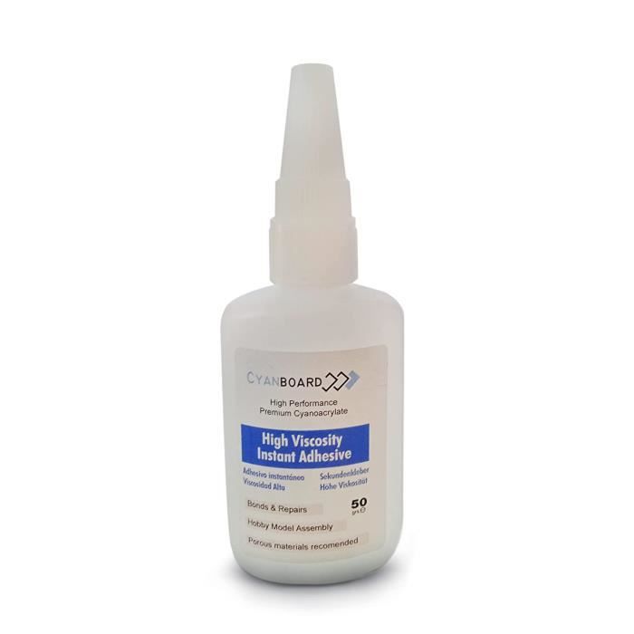 Kit colle cyanoacrylate haute viscosité (50grs) + activateur accélérateur  couvre pores (200 ml). Colle instantanée pour A295 - Cdiscount Bricolage