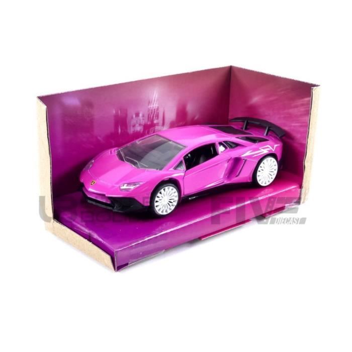 Voiture miniature de collection - Lamborghini Aventador SV - JADA TOYS 1/32  - Rose/Noir - 12 cm - Cdiscount Jeux - Jouets