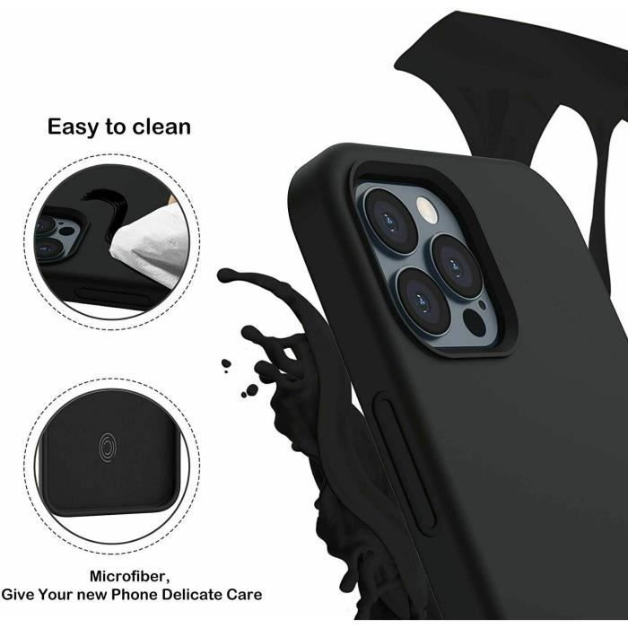 Coque Luxe Silicone/Microfibre pour iPhone 12/mini/12 Pro/12 Pro Max