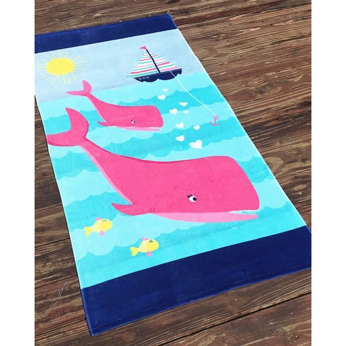 Poncho De Bain Enfant – Serviette à Capuche 60x120 Cm – 100% Coton – Pour Filles Et Garçons 2 à 6 Ans – Motif Papillon